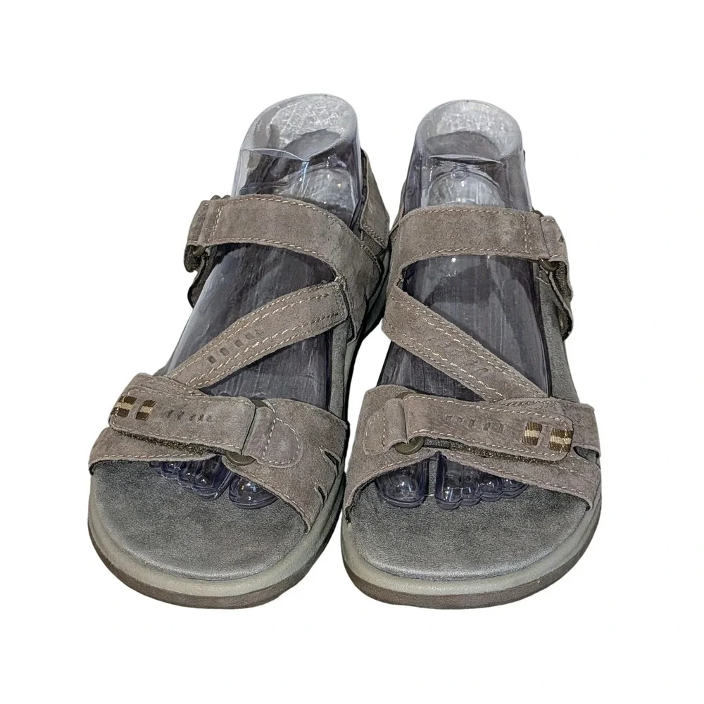 Earth Origins‎ Higgins Holland Sedona Brown Leather Strappy Sandals 10W Wide NEW